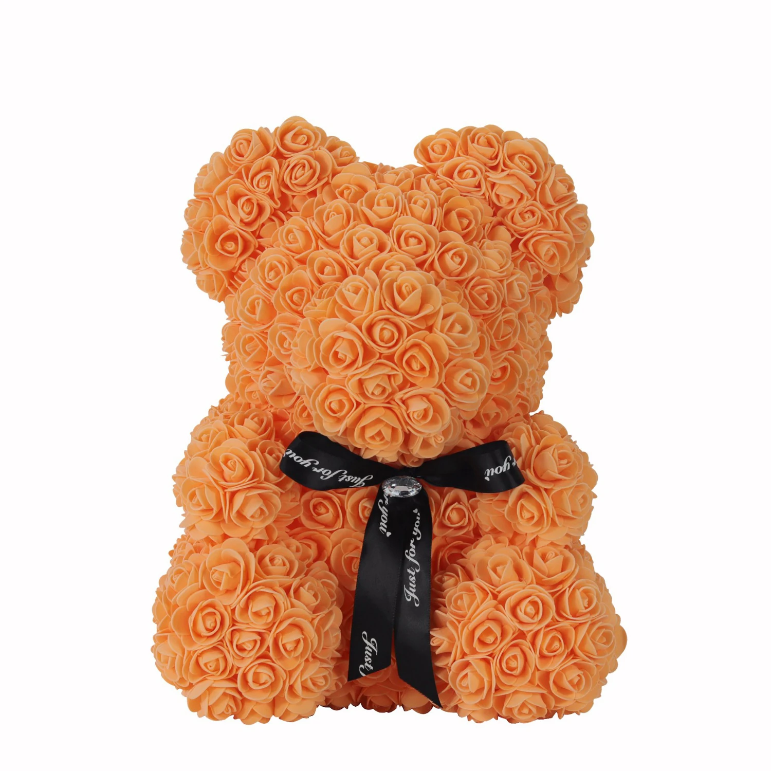 Горячая Распродажа 40 см для мыльной пенки медведь розы Teddi медведь Роза цветок Искусственные новогодние свадебные подарки для женщин Валентина рождественский подарок - Цвет: 40cm Orange