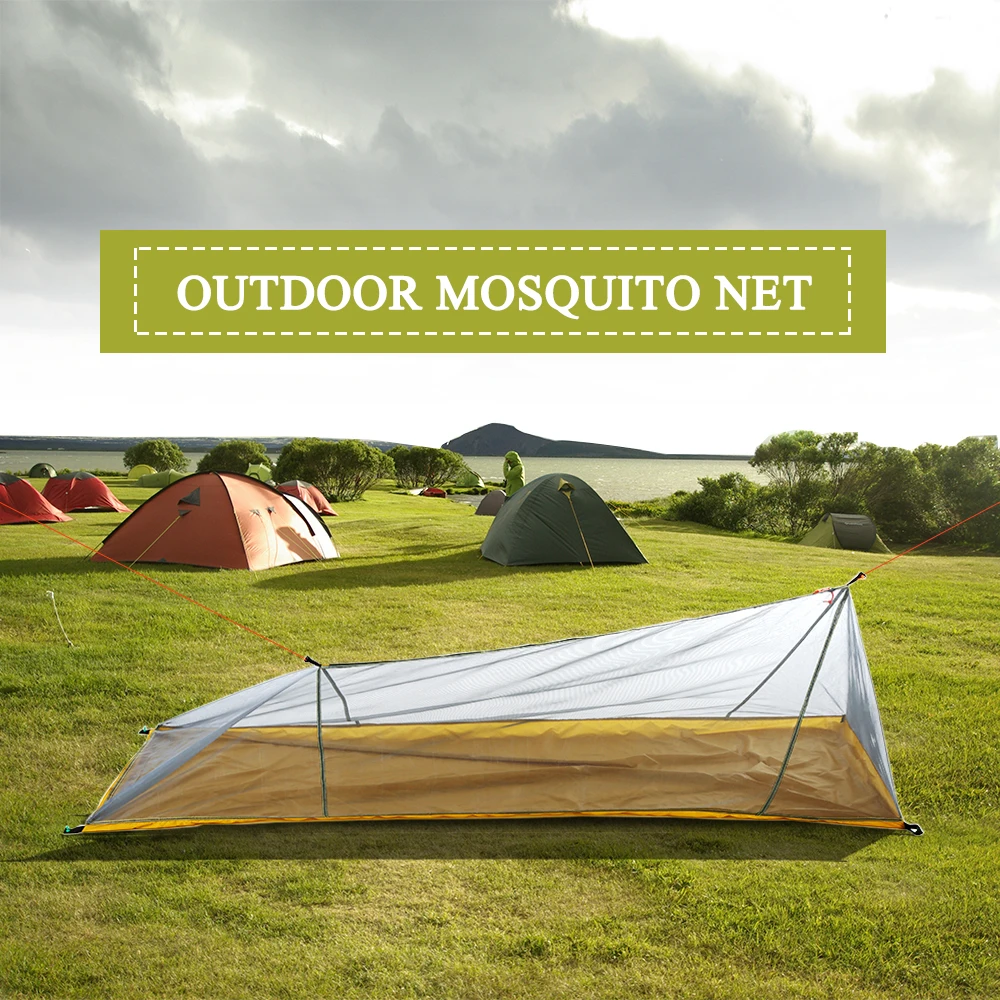 

Lixada Ultralight Outdoor Camping Tent Mosquito Insect Bug Repellent Net Mesh Tent Beach Tourist Tent with Carry Bag 2M Rope