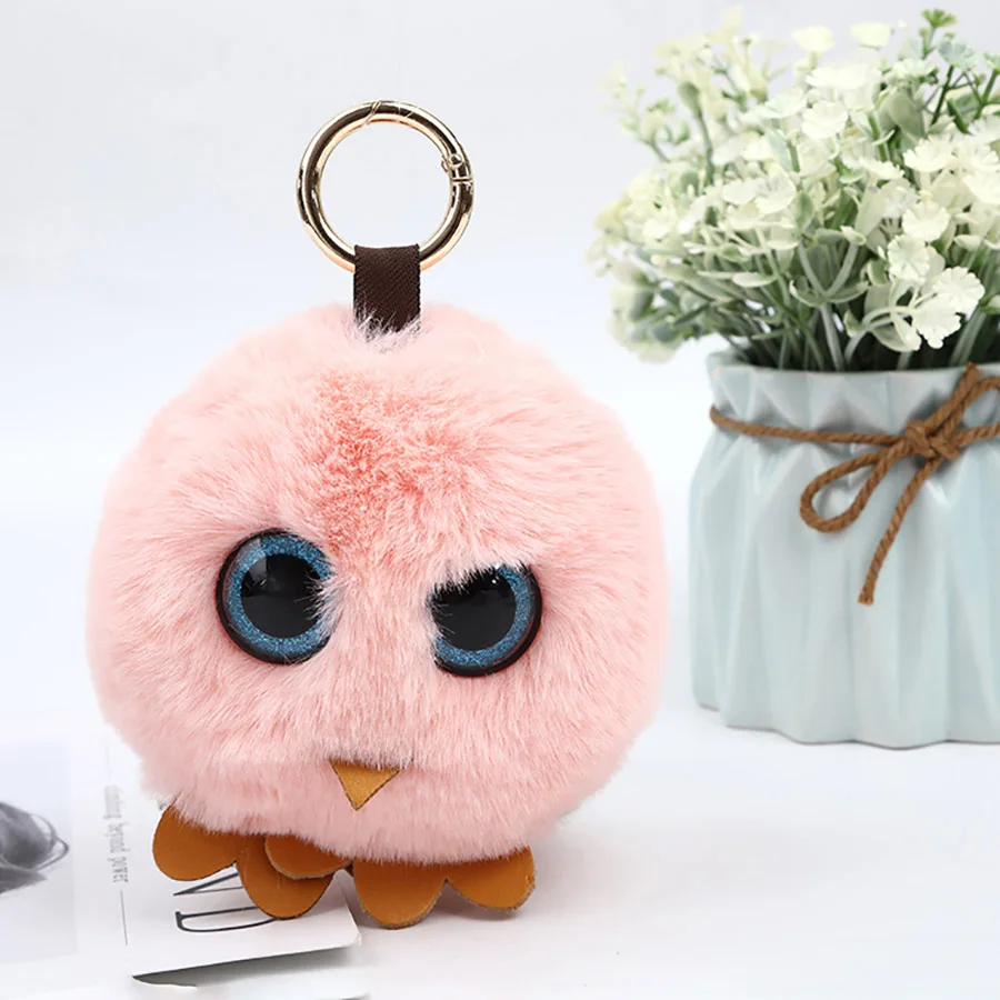 Trendy Plush Soft Cartoon Animals Stuffed Mini Big Eyes Owl Plush Key chain Bag Xmas Pendants Cartoon Lovely Pendant Gift K0001