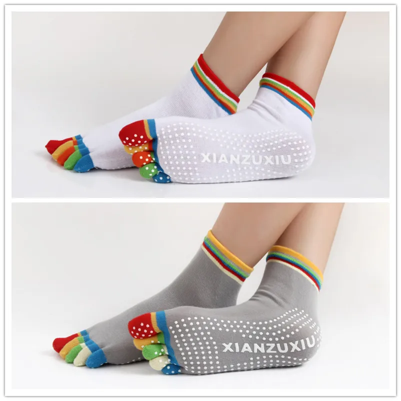 Sale!Colorful fingers Socks Yoga Women Non slip Massage Sport Socks 6