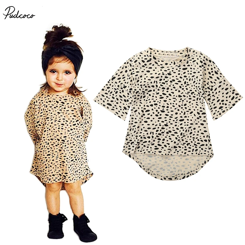 

New Girl Dress Casual Kids Clothes Fashion Leopard Summer Dress For Girl Sundress Floral Printed Girls Clothes