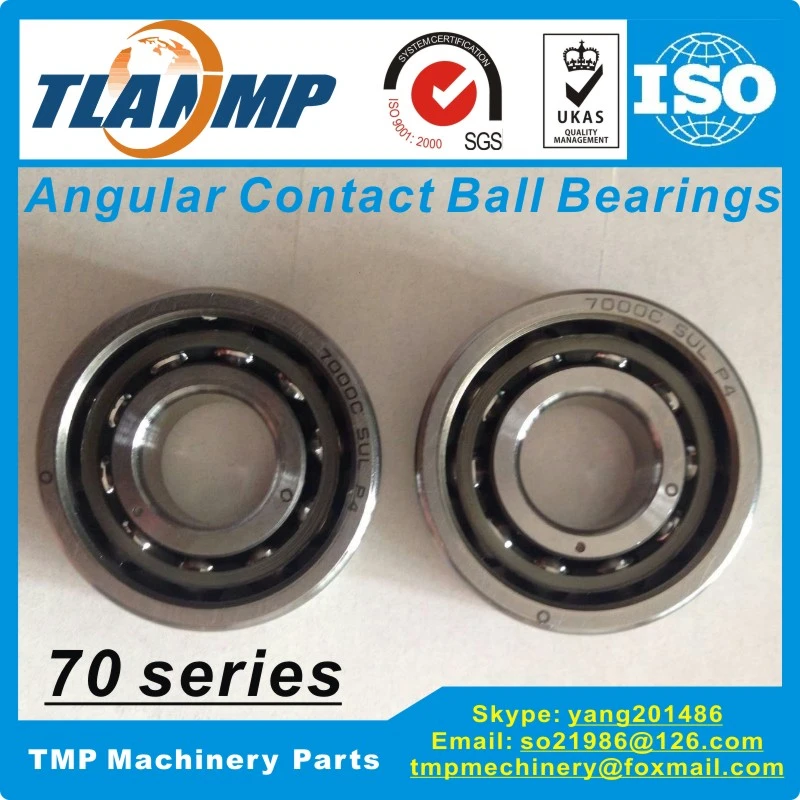 Universally Matchable P4 ABEC-7 15°Contact Angle DALUO 7000CTYNSULP4 Precision Angular Contact Ball Bearings Nylon cage Single 