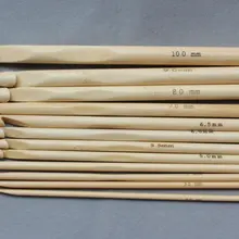 2 комплекта 12 вязальные крючки разных размеров Бамбуковые Спицы 3-10 мм w/Бесплатный Подарочный мешочек из органзы