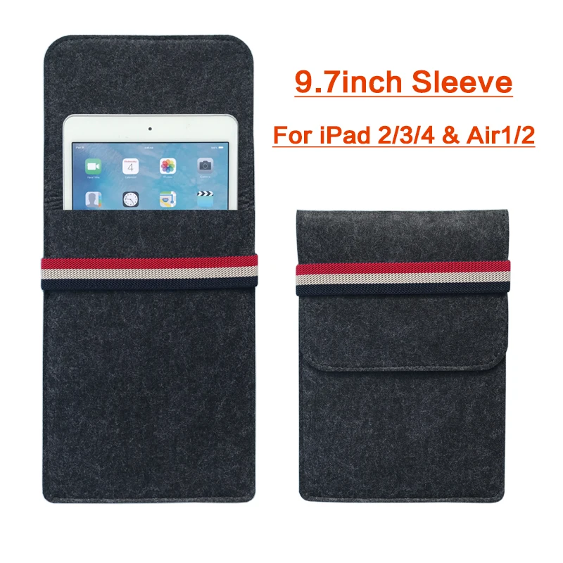 

Case For iPad 2 3 4 iPad Air 1 2 iPad Pro 9.7 inch Felt Tablet Sleeve Bag Smart Cover For Pad 9.7 inch 2017