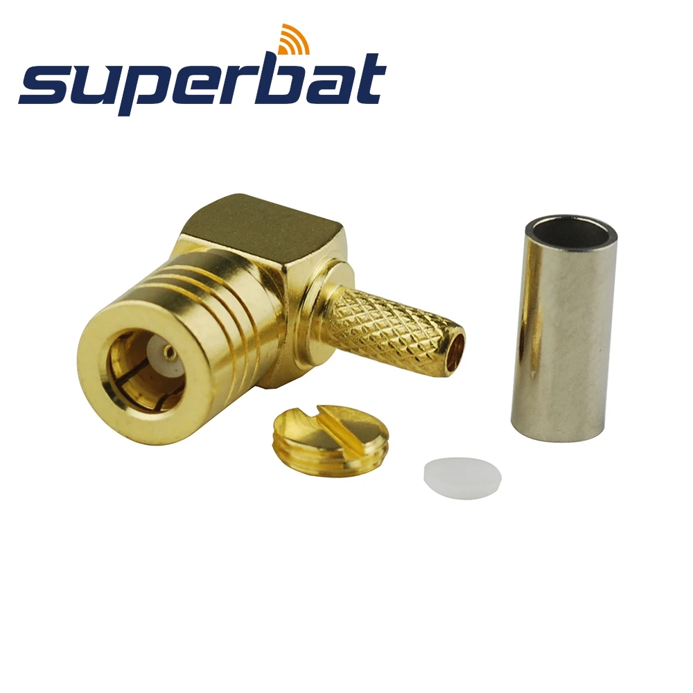10PCS copper MCX male right angle RF Connector crimp for RG174 RG316 RG178 Cable