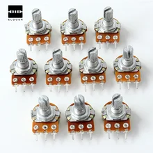 10 шт. линейный потенциометр 1K 5K 20K 100K 220K Ом Ассортимент Комплект каждый из 2 шт