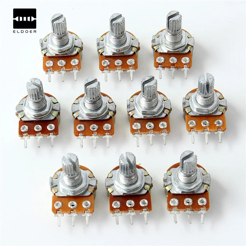 

10pcs Linear Potentiometer 1K 5K 20K 100K 220K Ohm Assortment Kit each of 2 PCS