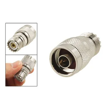 

PROMOTION! Hot New Silver Straight N Male to UHF SO 239 Female Jack Coax Adapter Connector