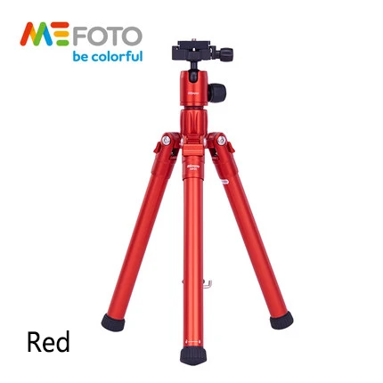 MeFOTO MF15 Профессиональная зеркальная фотокамера Камера штатив макросъемки Портативный штатив SLR три ножки Яркий Дорожный штатив монопод самофотография - Цвет: Красный