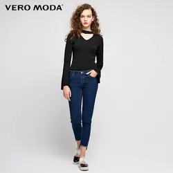 Vero Moda прозрачная шеи расклешенными рукавами Slim Fit трикотаж | 317324517