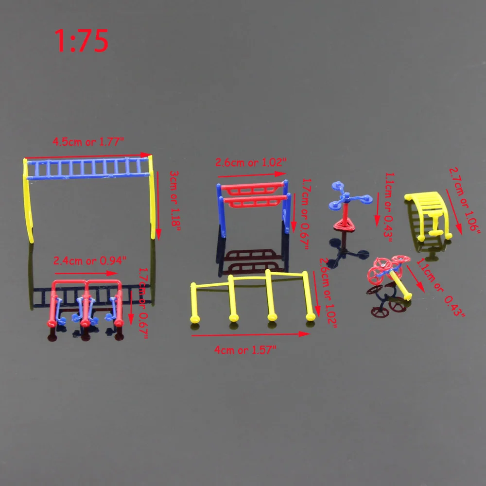 GY10 2 комплекта Фитнес оборудование для тренажерного зала модель китайский образовательное Строительство Модель поезда 1:100 1: 75 TT ОО весы для украшения сада - Цвет: 75