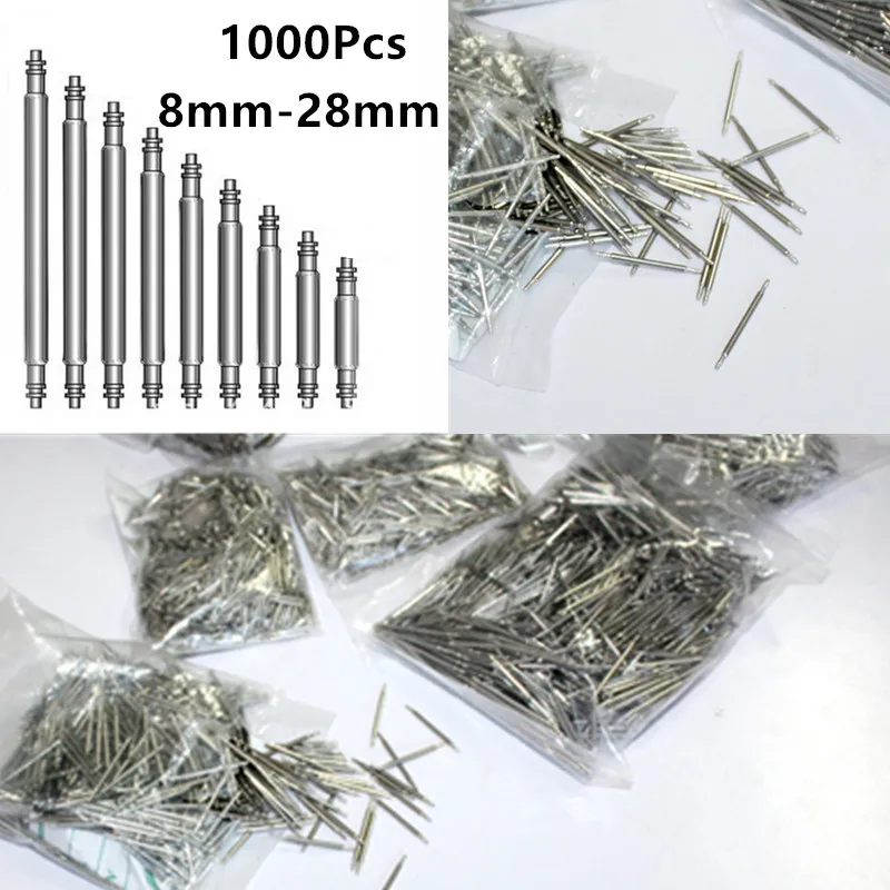 

1000 Pcs 1.5mm 8mm-28mm Stainless Steel Watch for Band Spring Bars With Strap Link Pins Remover Excellent Quality