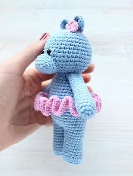 

amigurumi crochet hippo in dancing dress toy