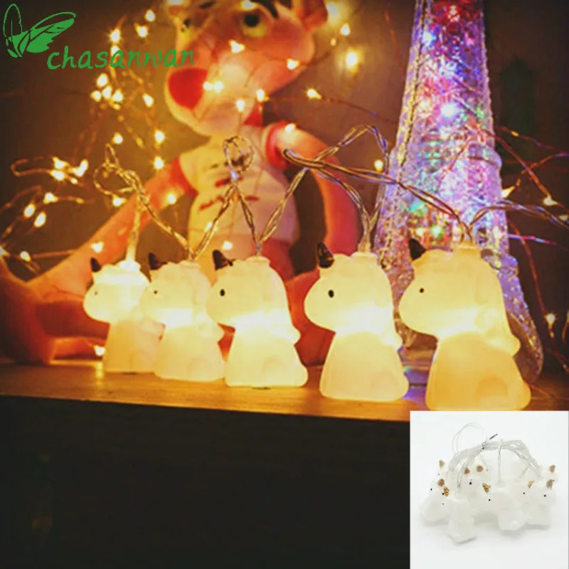

Chasanwan Christmas Decorations for Home 1 M 10 Light Led Unicorn Light String Battery Case New Year Decoration Home Decor.q