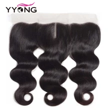 Yyong волосы бразильские волнистые волосы 13X4 уха в ухо бесплатно/средний/три части Remy человеческие волосы закрытие натуральный цвет "-22"
