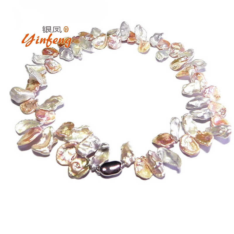 

Irregular Freshwater Pearl Green Necklace Beach Style Fashion Necklace Baroque freshwater pearl necklace Fine Necklace