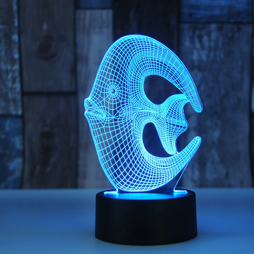 Новинка светодиодный ночник для малышей животные океан рыба luminaria 3D настольная