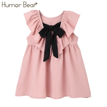 

Humor Bear Baby Girl Clothes Girls Dress 2019 Brand Bowknot Summer Printing Kids Dress Princess Dress Children's clothes