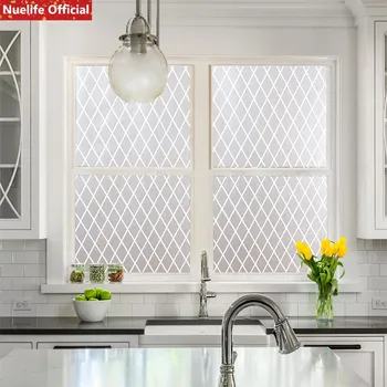 

White diagonal plaid pattern electrostatic frosted glass opaque film living room bedroom office sliding door pvc window film