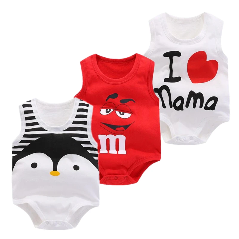

New Baby Sleeveless Romper Penguin Body For Newborn Babys Summer Newborn Body suit 100% cotton Baby Girl Summer Clothes