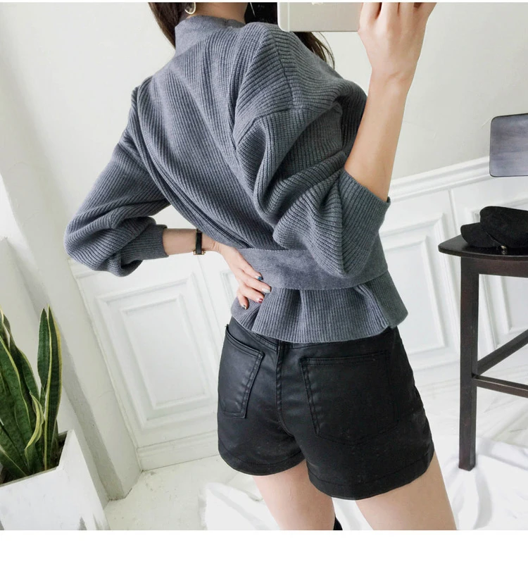 incredible  2019 Autumn And Winter Women Cardigans Sweater V neck Solid Loose Knitwear Double-breasted Casual K