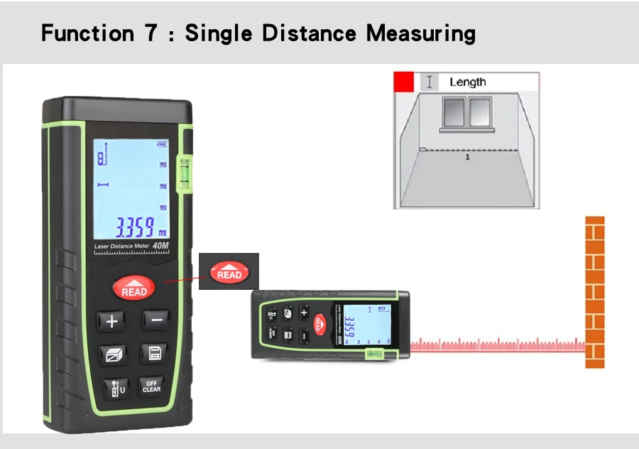 RZ лазерный дальномер электронная линейка цифровой рулетка измерение площади объем инструмент 40 м 60 м 80 м 100 м