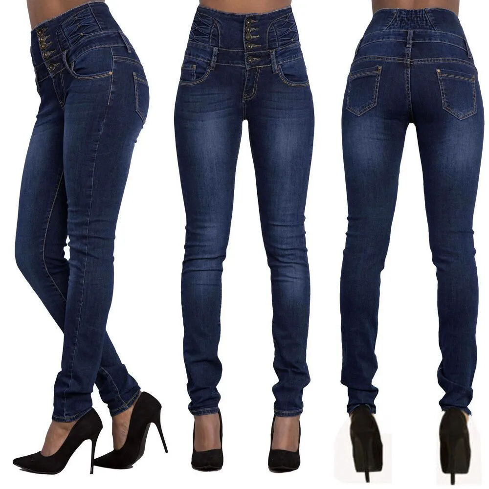 

Women Ripped High Waist Slim soft and comfortable Skinny Jeans Stretch Denim Hot Pencil Denim Pants L50/0130