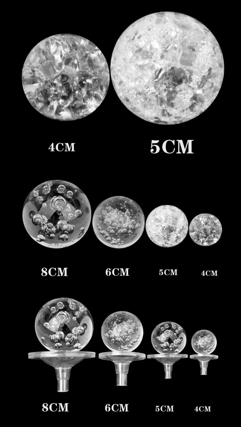Стеклянный шар с пузырьками ручной работы фэн-шуй, горный фонтан, Хрустальный ледяной трещины, катящийся шар, Рождественское украшение для дома