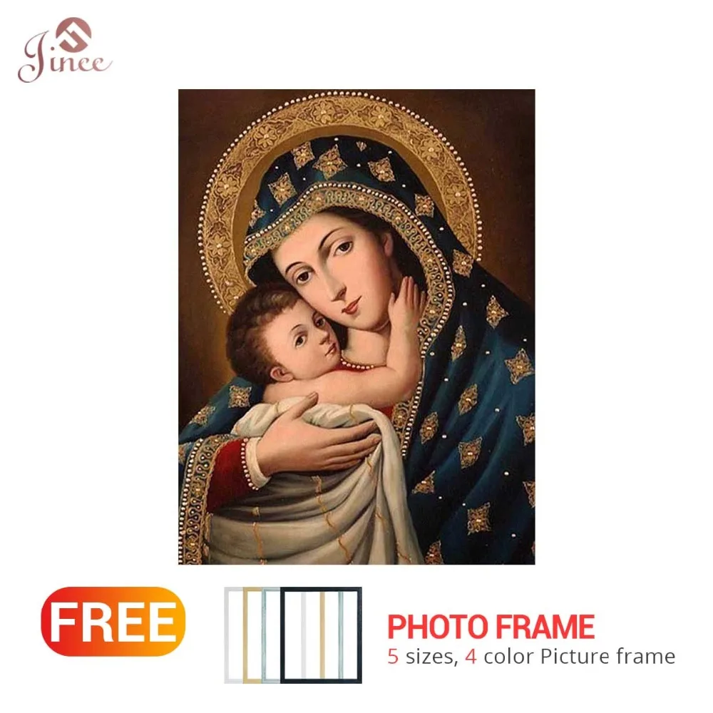 

Diamond Painting Full Square Drill "Religion Virgin Mary & Son" Embroidery Cross Stitch 5D DIY Mosaic Home Decor Wall Sticker