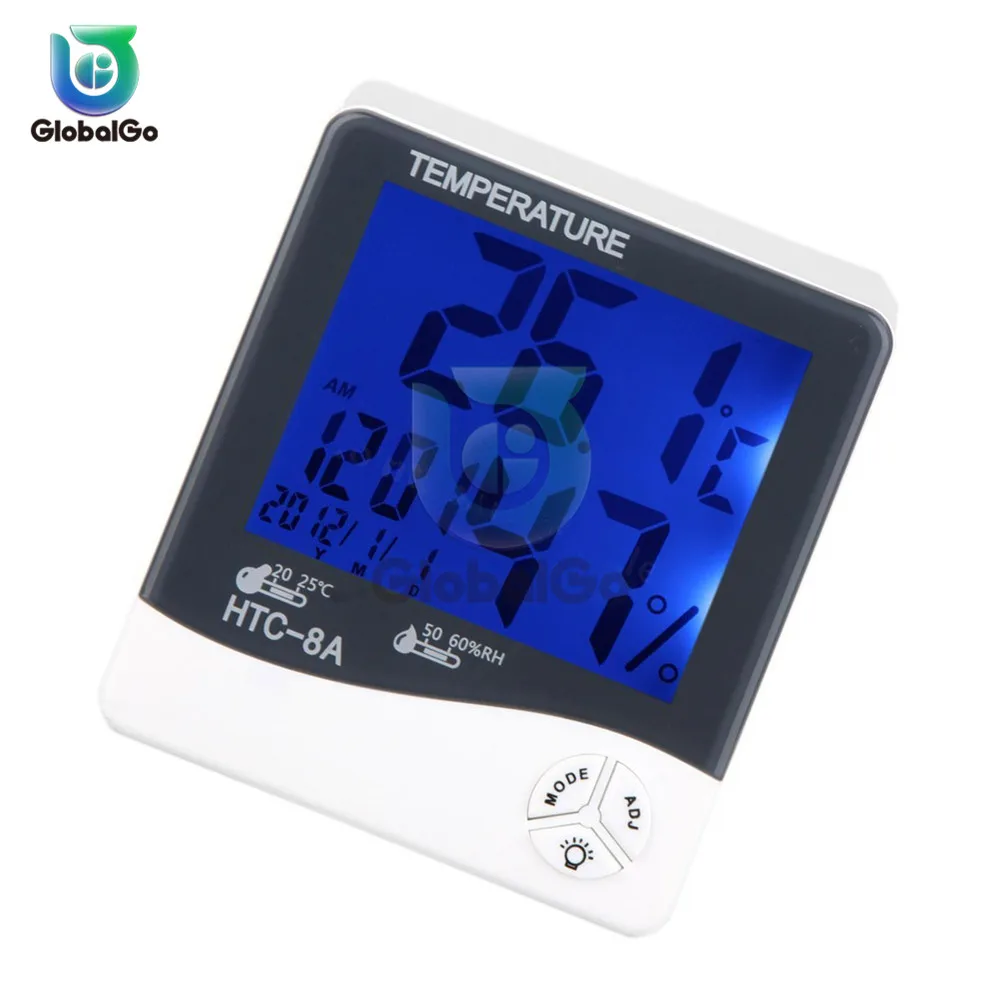 

Digital Thermometer Hygrometer Electronic LCD Temperature Humidity Meter Weather Clock Indoor Outdoor HTC-8A HTC-1 HTC-2