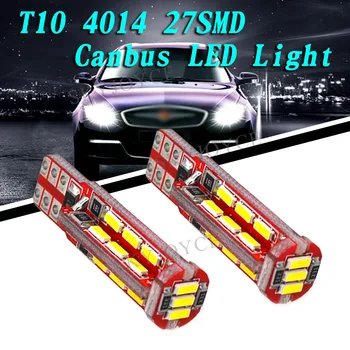 

SKYJOYCE 100pcs T10 Canbus LED Light W5W 168 192 4014 27SMD LED Canbus Error Free White T10 27LED Car Marker Parking Light Bulb