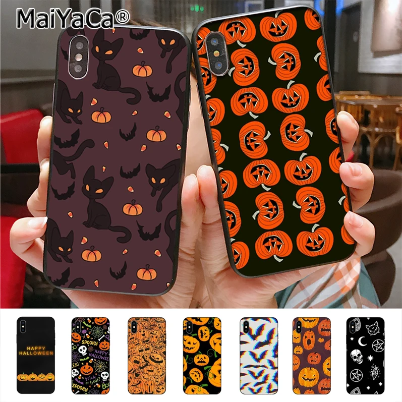 Для тыквы хэллоуин Bat ведьмы и рисунком с надписью Boo чехол для телефона iPhone11 Pro Max 8