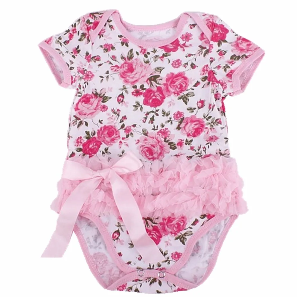 Lovely Infant Coveralls Toddler Cotton Rose flowers Baby Bodysuits 0