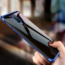 Case for Oneplus 7 Pro Case Luxury Transparent Bumper TPU Silicone Shockproof Anti-slip Plating Cover Case for Oneplus 7