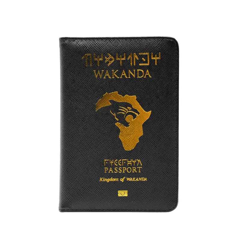 HEQUN Wakanda, Обложка для паспорта, унисекс, RFID Блокировка, для мужчин, держатель для паспорта, кошелек, Asgard, чехол для паспорта, универсальный, Pasaporte - Цвет: Wakanda2