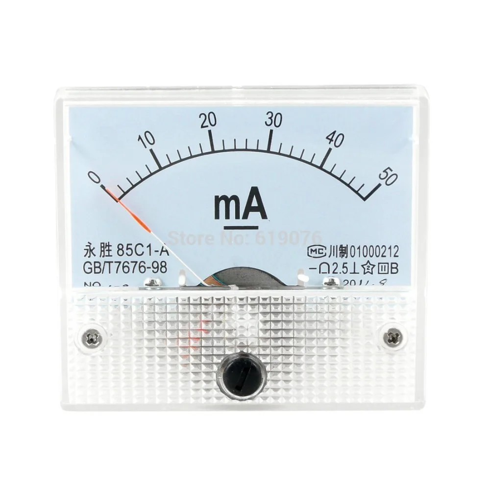 

2.5 Accuracy DC 0-50mA Analog Current Panel Meter Ammeter 85C1-mA