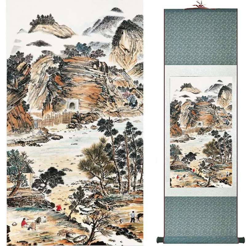 

landscape painting Home Office Decoration Chinese scroll painting Mountains and river painting 19071504