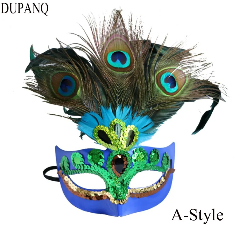 

Venetian Mask Masquerade Carnival Masked Ball Fancy Dress Costume Peacock Feathers Mask For Anonymous Mardi Chapeu Feminino