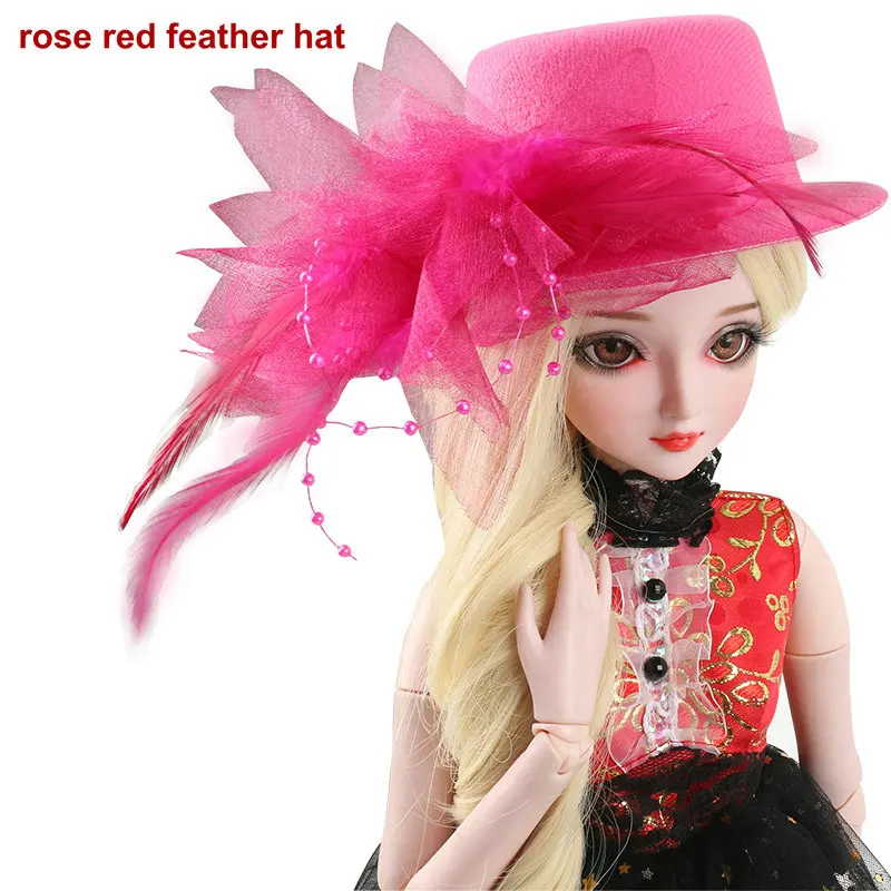 Кукла шляпа для Bjd 1/3 кукла девочка Топ шляпа красный/синий/черный/фиолетовый шапка-Кепка для кукол аксессуары для кукол Bjd