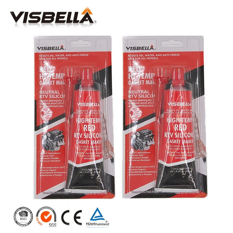 Visbella Satandard A Quality Acetoxy RTV Gasket Maker Grey 85g 2 PC Lot Grey High Temperature Silicone gasket maker Fast Glue