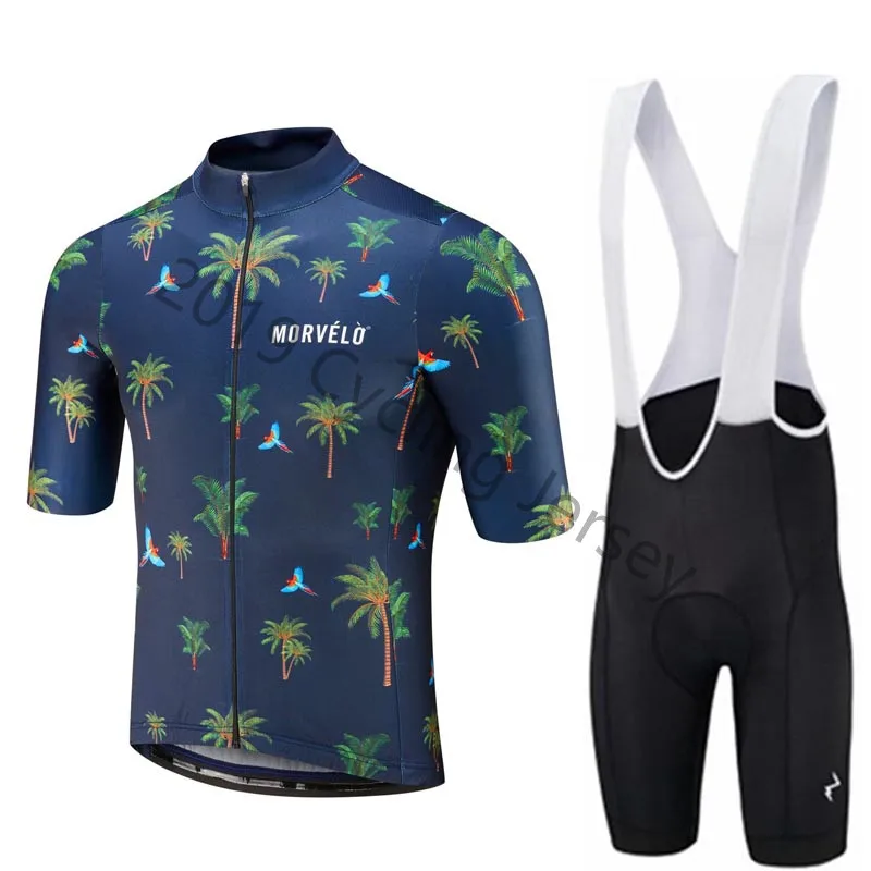 

triathlon Morvelo Summer cycling jersey 2019 pro team bike Short Sleeves set MTB bicycle Wear bib shorts Breathable 9D Gel Pad