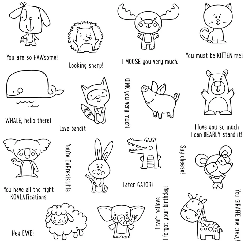 

Cute Animal Zoo Transparent Clear Silicone Stamp/Seal for DIY scrapbooking/photo album Decorative clear stamp sheets FXL179