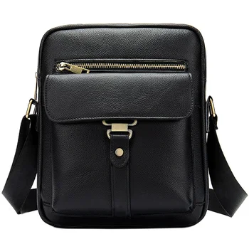 

The First Layer Of Leather Men'S Bag Fashion Single Shoulder Vertical Briefcase Casual Retro Messenger Bag
