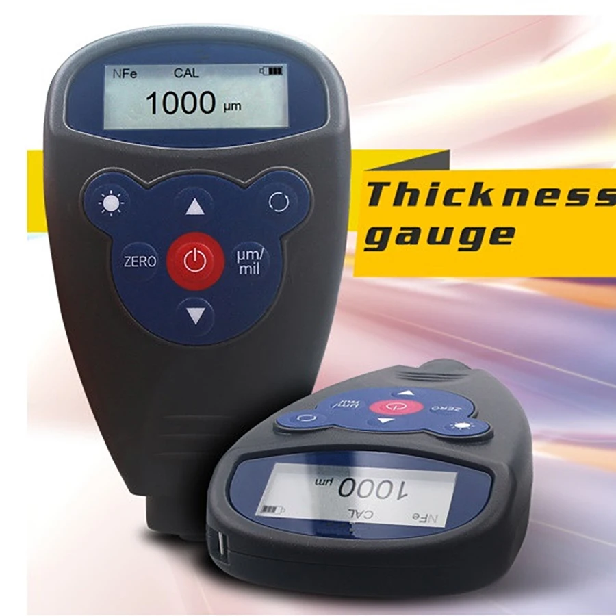 Car Vehicle Painting Thickness Width Measuring Meter Digital Coating Thickness Gauge With Measuring F-type probe NF-type probe