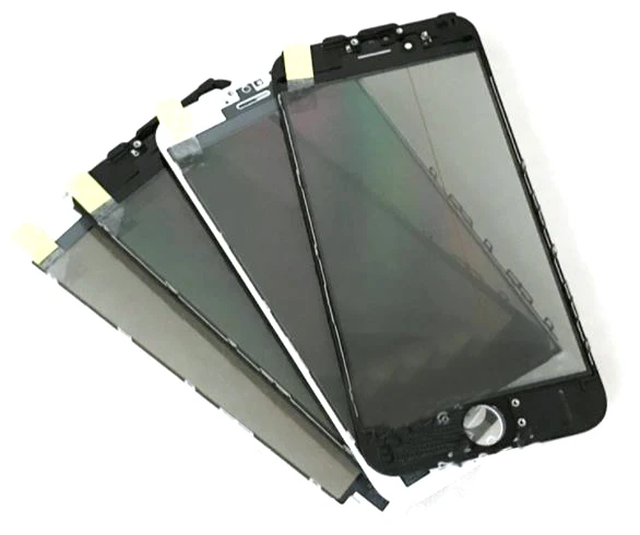 10 шт холодное нажатие 4 в 1 Передняя стеклянная линза с рамкой поляризатор ОСА для iphone 8 8p plus 7 7plus 6 6s 5 5S замена сенсорной панели