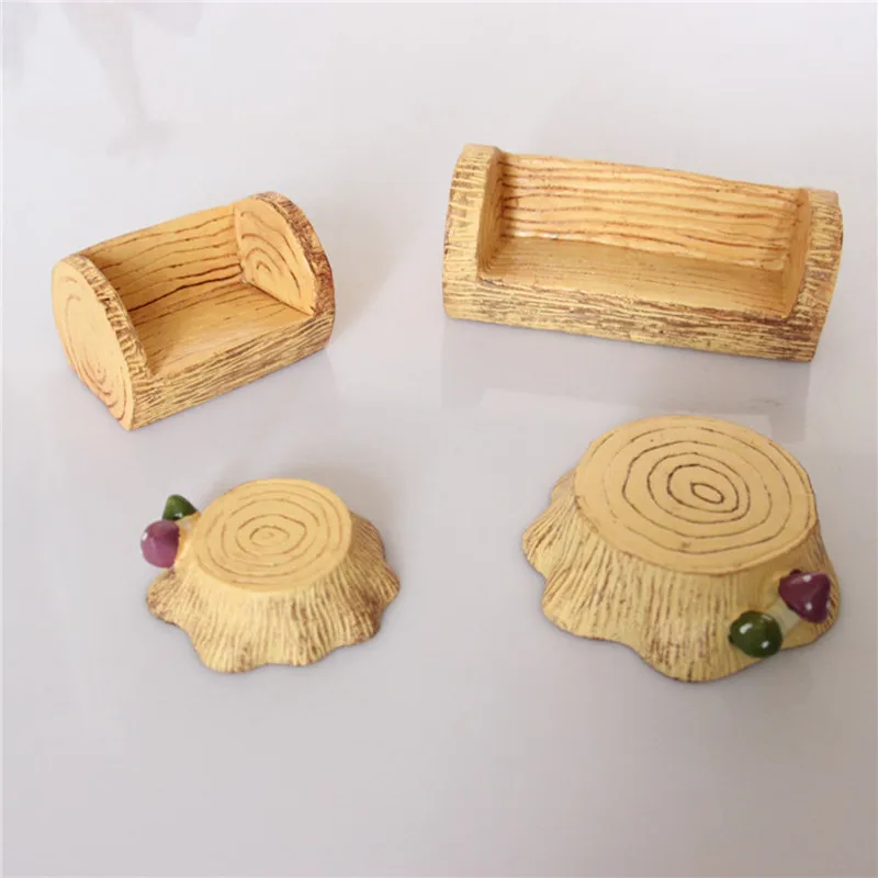 

Creative Technology Ornaments Moss Miniature Landscape Ecological Bottl Tree Stump Decor Small Wool Chair Resin