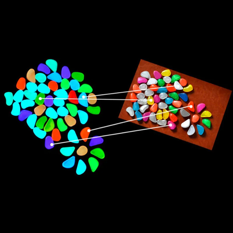 10 шт. светится в темноте светящаяся галечные камни Свадебные романтические вечерние принадлежности для праздничных событий изготовление садовых украшений