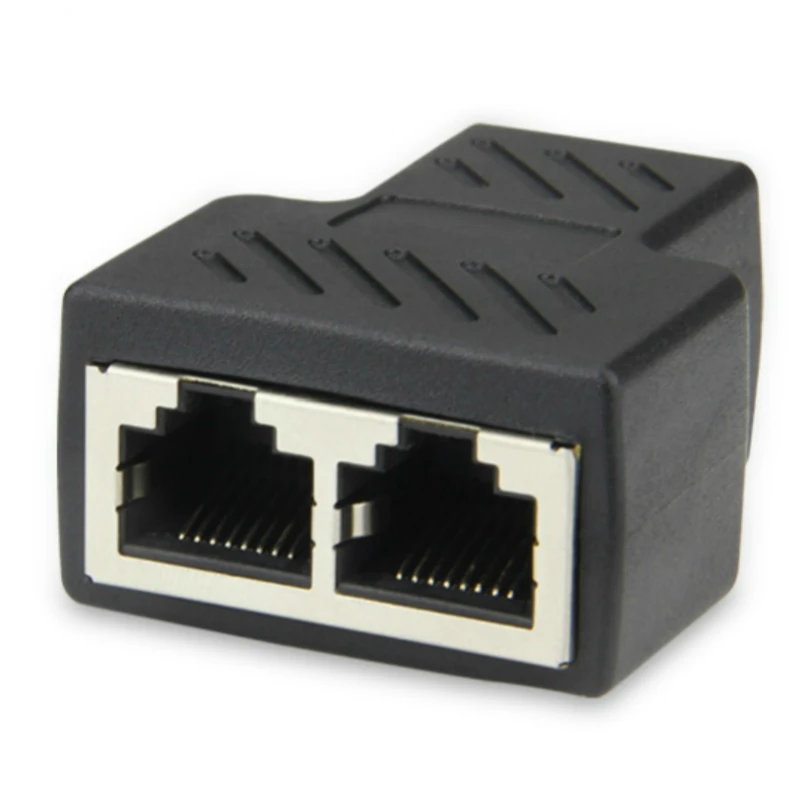 

2019 RJ45 Splitter Adapter 1 to 2 Dual Female Port CAT5/CAT 6 LAN Ethernet Sockt Network Connections Splitter Adapter