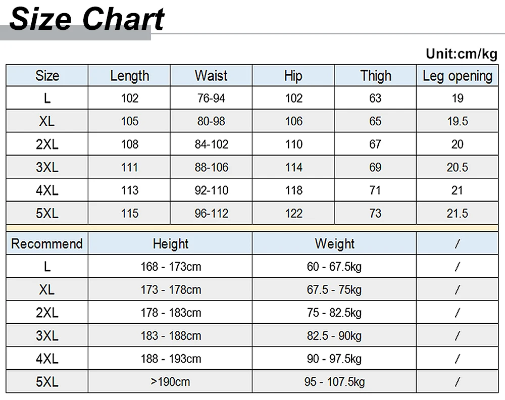 Size Chart