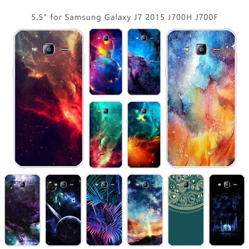 Для Samsung Galaxy J7 2015 мягкий TPU прозрачный силиконовый чехол для телефона 5 дюймов J700H